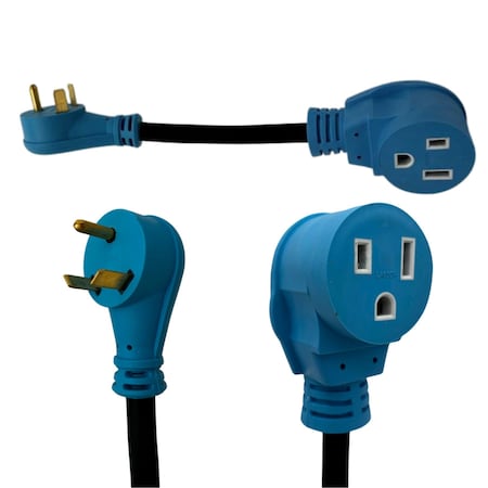 Connecticut Electric Plug Adapter, Dogbone, 14-50R/6-50R, TT-30P, 1 ft., Black/Blue HEDB3050AD